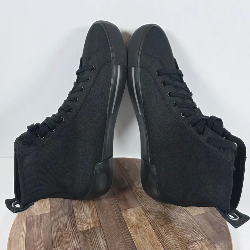 Diesel S-Dese Mid Cut Shoes Mens 12.5 Black Canvas High Top Sneakers Y01994